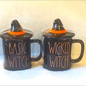 Rae Dunn Wicked Witch and Basic Witch Mugs (2)